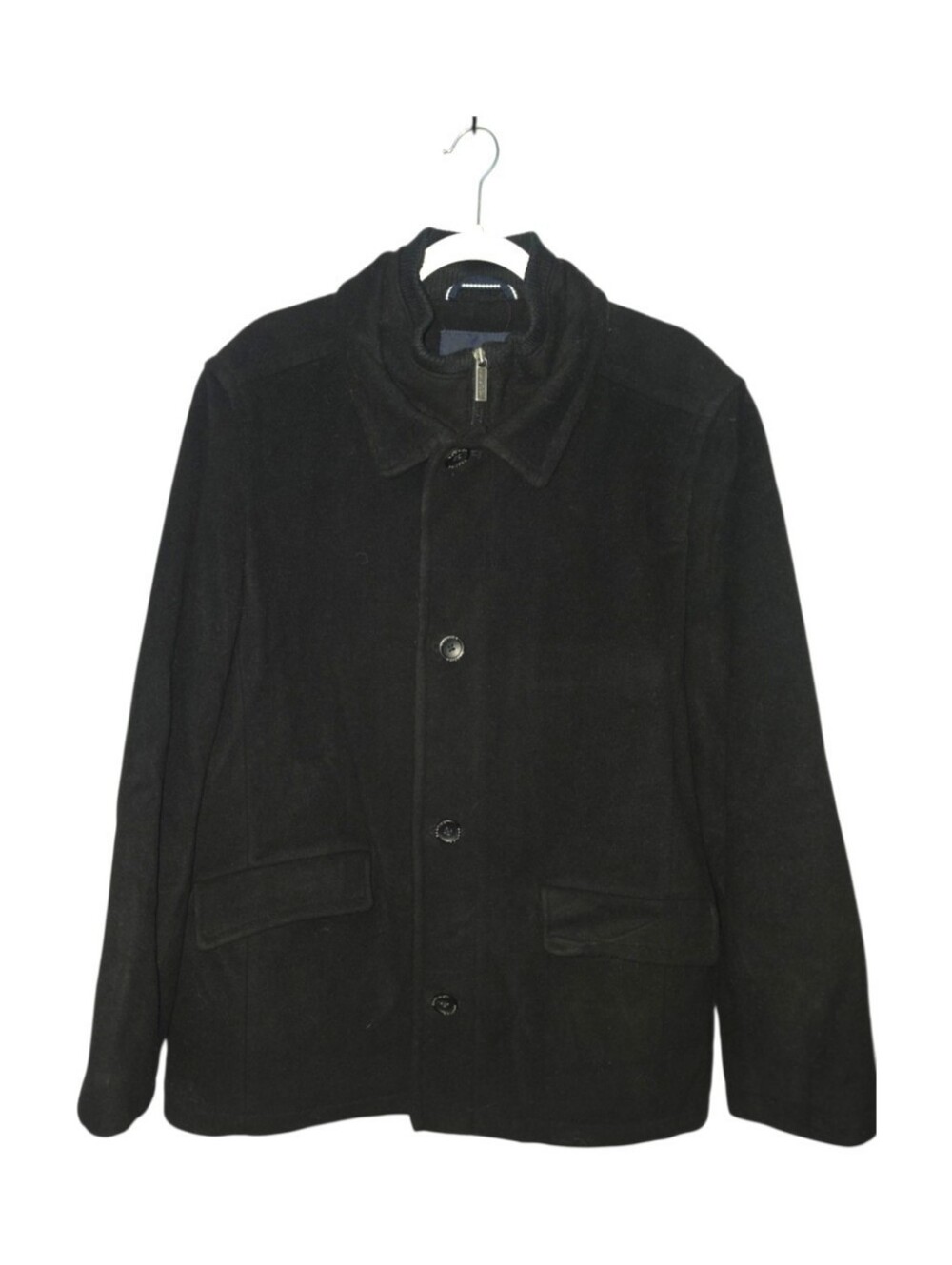 Nautica Men's Black Wool Blend Coat